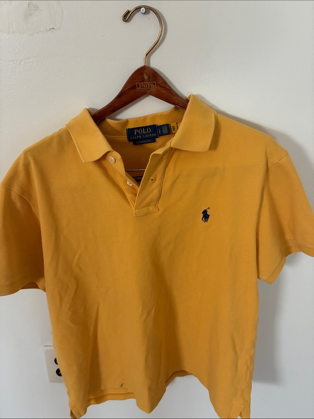 Polo by Ralph Lauren Men’s Yellow Polo with Navy Pony